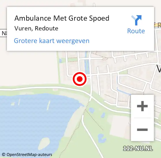 Locatie op kaart van de 112 melding: Ambulance Met Grote Spoed Naar Vuren, Redoute op 20 april 2017 04:40