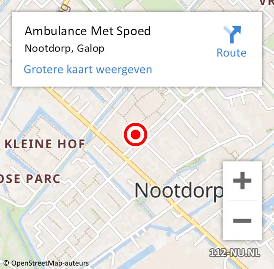 Locatie op kaart van de 112 melding: Ambulance Met Spoed Naar Nootdorp, Galop op 20 april 2017 04:42