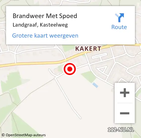 Locatie op kaart van de 112 melding: Brandweer Met Spoed Naar Landgraaf, Kasteelweg op 20 april 2017 05:31