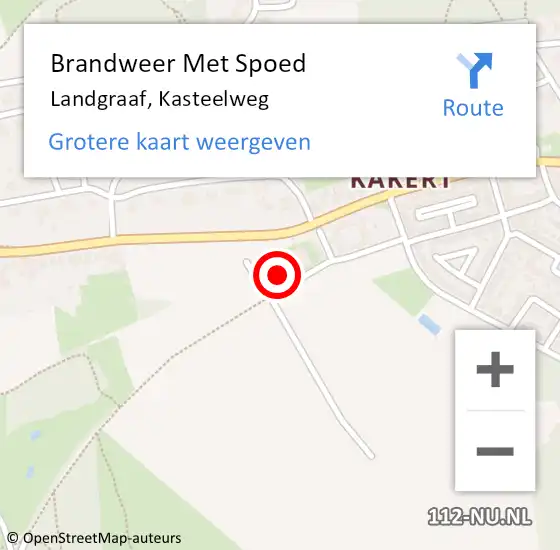 Locatie op kaart van de 112 melding: Brandweer Met Spoed Naar Landgraaf, Kasteelweg op 20 april 2017 05:33