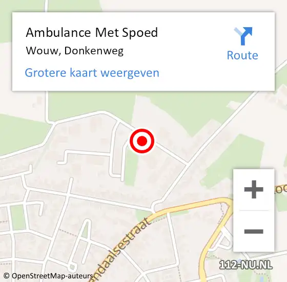 Locatie op kaart van de 112 melding: Ambulance Met Spoed Naar Wouw, Donkenweg op 17 januari 2014 17:02