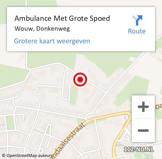 Locatie op kaart van de 112 melding: Ambulance Met Grote Spoed Naar Wouw, Donkenweg op 17 januari 2014 17:03