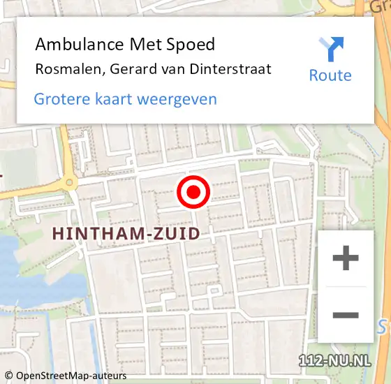 Locatie op kaart van de 112 melding: Ambulance Met Spoed Naar Rosmalen, Gerard van Dinterstraat op 20 april 2017 07:38