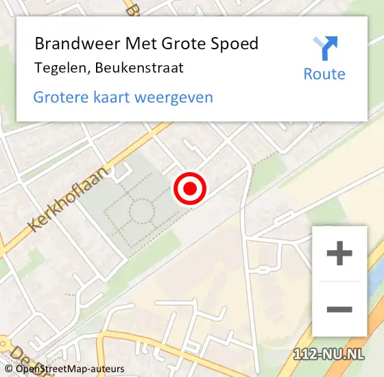 Locatie op kaart van de 112 melding: Brandweer Met Grote Spoed Naar Tegelen, Beukenstraat op 20 april 2017 07:57