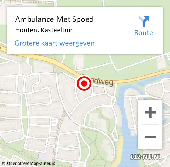 Locatie op kaart van de 112 melding: Ambulance Met Spoed Naar Houten, Kasteeltuin op 20 april 2017 07:59