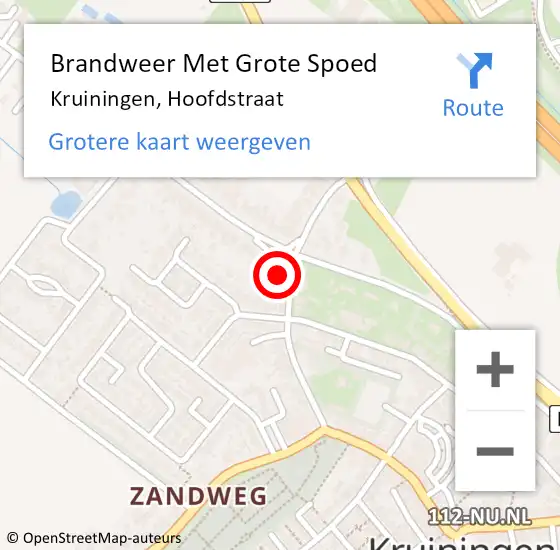 Locatie op kaart van de 112 melding: Brandweer Met Grote Spoed Naar Kruiningen, Hoofdstraat op 20 april 2017 08:16