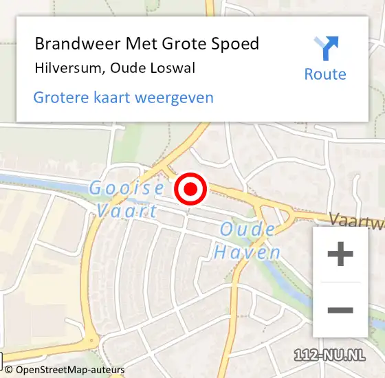 Locatie op kaart van de 112 melding: Brandweer Met Grote Spoed Naar Hilversum, Oude Loswal op 20 april 2017 08:18