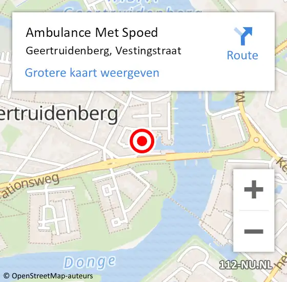 Locatie op kaart van de 112 melding: Ambulance Met Spoed Naar Geertruidenberg, Vestingstraat op 20 april 2017 08:19