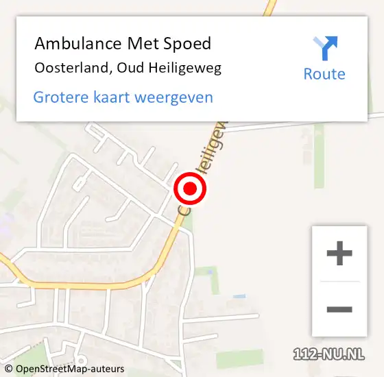 Locatie op kaart van de 112 melding: Ambulance Met Spoed Naar Oosterland, Oud Heiligeweg op 20 april 2017 08:30