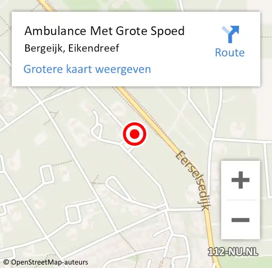 Locatie op kaart van de 112 melding: Ambulance Met Grote Spoed Naar Bergeijk, Eikendreef op 20 april 2017 09:06