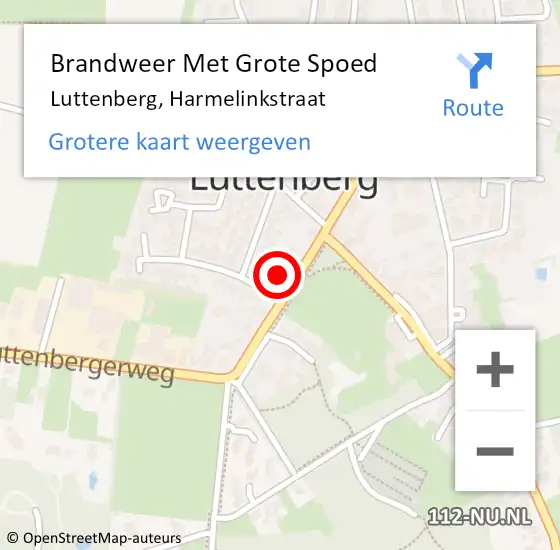 Locatie op kaart van de 112 melding: Brandweer Met Grote Spoed Naar Luttenberg, Harmelinkstraat op 20 april 2017 09:20