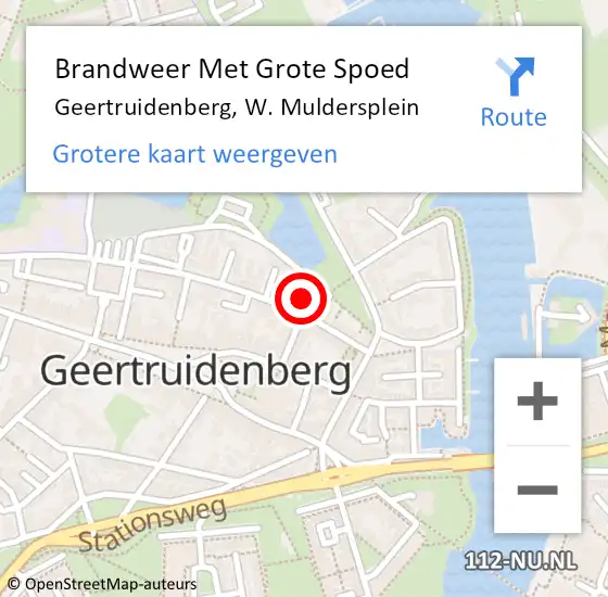 Locatie op kaart van de 112 melding: Brandweer Met Grote Spoed Naar Geertruidenberg, W. Muldersplein op 17 januari 2014 17:16