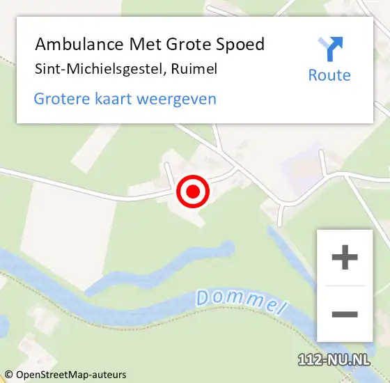 Locatie op kaart van de 112 melding: Ambulance Met Grote Spoed Naar Sint-Michielsgestel, Ruimel op 20 april 2017 10:45