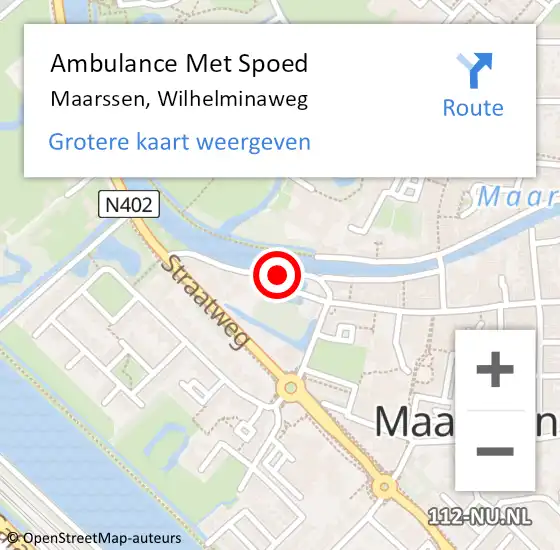 Locatie op kaart van de 112 melding: Ambulance Met Spoed Naar Maarssen, Wilhelminaweg op 20 april 2017 11:37