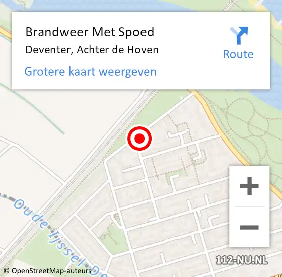 Locatie op kaart van de 112 melding: Brandweer Met Spoed Naar Deventer, Achter de Hoven op 20 april 2017 14:53