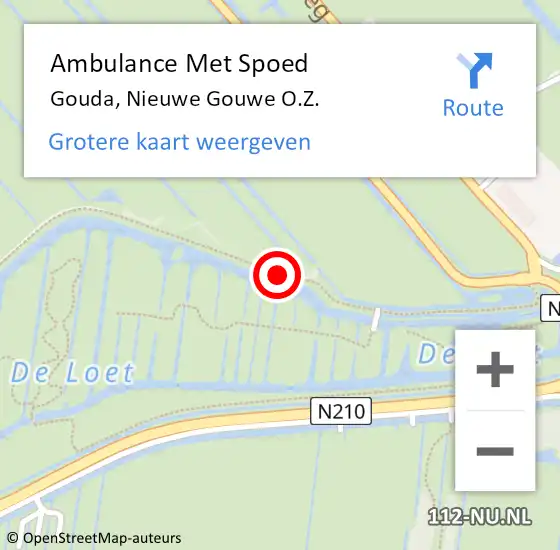 Locatie op kaart van de 112 melding: Ambulance Met Spoed Naar Gouda, Nieuwe Gouwe O.Z. op 20 april 2017 16:29