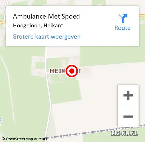 Locatie op kaart van de 112 melding: Ambulance Met Spoed Naar Hoogeloon, Heikant op 20 april 2017 17:34