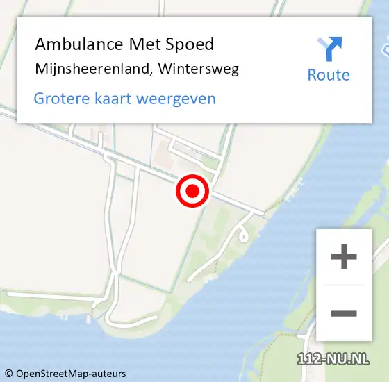 Locatie op kaart van de 112 melding: Ambulance Met Spoed Naar Mijnsheerenland, Wintersweg op 20 april 2017 19:04