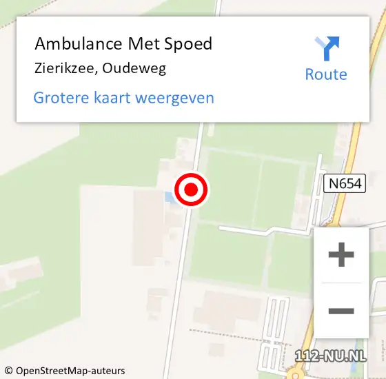 Locatie op kaart van de 112 melding: Ambulance Met Spoed Naar Zierikzee, Oudeweg op 20 april 2017 19:45