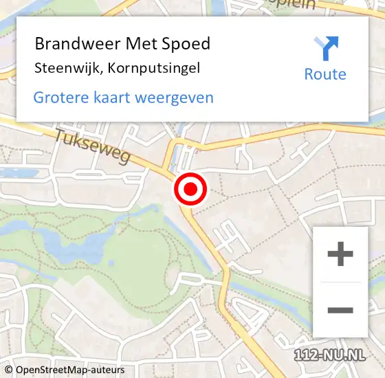 Locatie op kaart van de 112 melding: Brandweer Met Spoed Naar Steenwijk, Kornputsingel op 20 april 2017 21:11