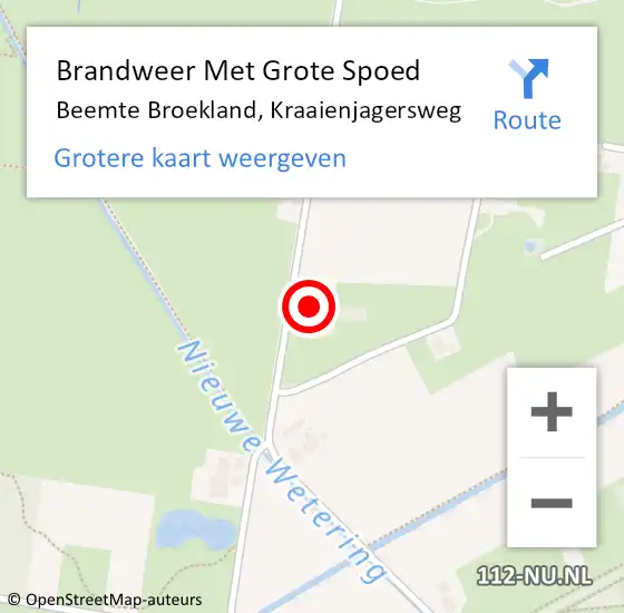 Locatie op kaart van de 112 melding: Brandweer Met Grote Spoed Naar Beemte Broekland, Kraaienjagersweg op 20 april 2017 21:16