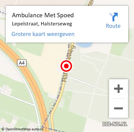 Locatie op kaart van de 112 melding: Ambulance Met Spoed Naar Lepelstraat, Halsterseweg op 20 april 2017 22:53