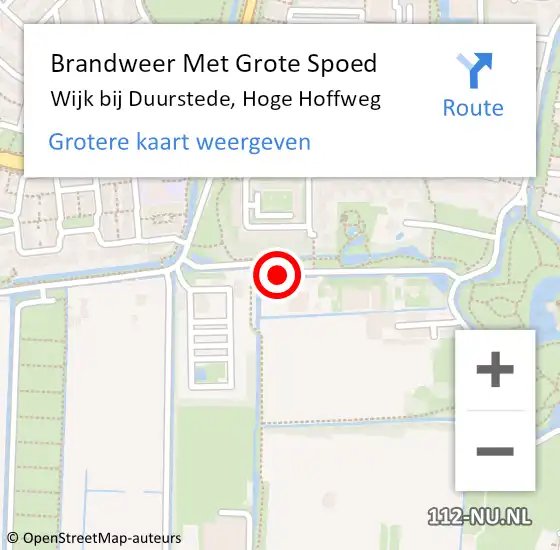 Locatie op kaart van de 112 melding: Brandweer Met Grote Spoed Naar Wijk bij Duurstede, Hoge Hoffweg op 17 januari 2014 18:44