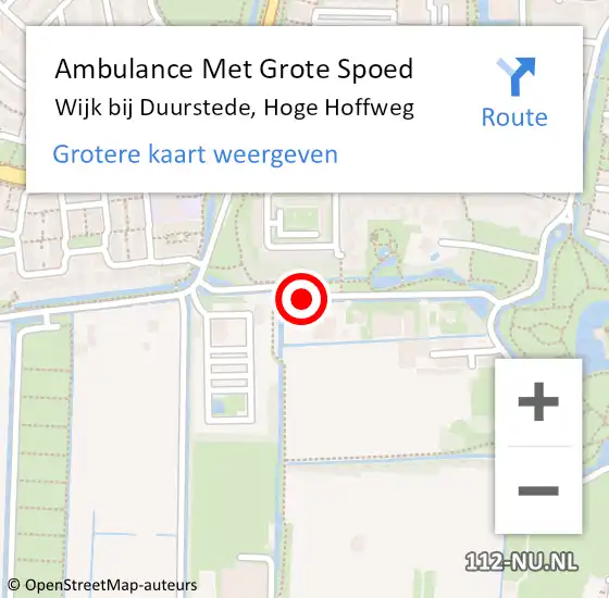 Locatie op kaart van de 112 melding: Ambulance Met Grote Spoed Naar Wijk bij Duurstede, Hoge Hoffweg op 17 januari 2014 18:45
