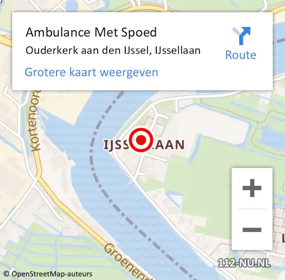 Locatie op kaart van de 112 melding: Ambulance Met Spoed Naar Ouderkerk aan den IJssel, IJssellaan op 21 april 2017 03:58