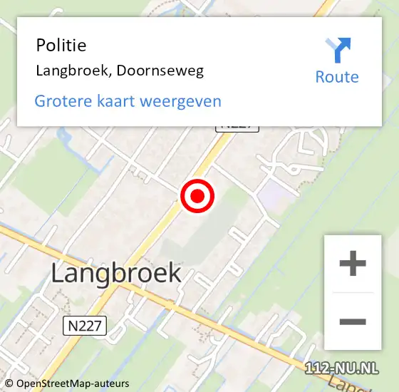 Locatie op kaart van de 112 melding: Politie Langbroek, Doornseweg op 17 januari 2014 19:01