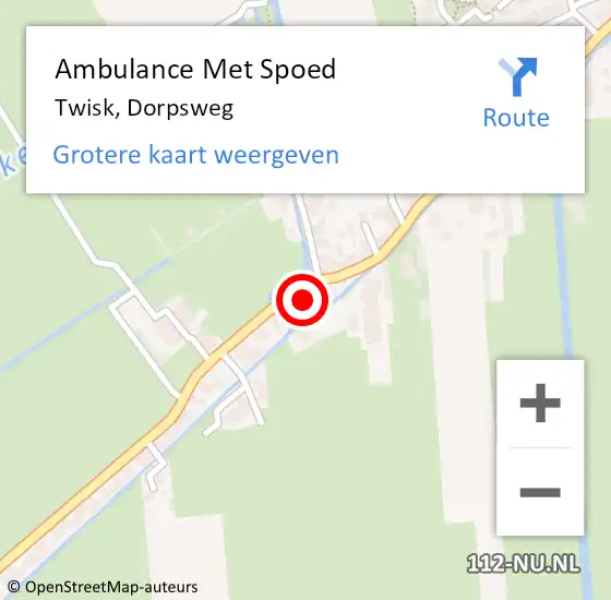 Locatie op kaart van de 112 melding: Ambulance Met Spoed Naar Twisk, Dorpsweg op 21 april 2017 08:55