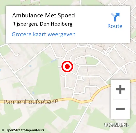 Locatie op kaart van de 112 melding: Ambulance Met Spoed Naar Rijsbergen, Den Hooiberg op 21 april 2017 09:38