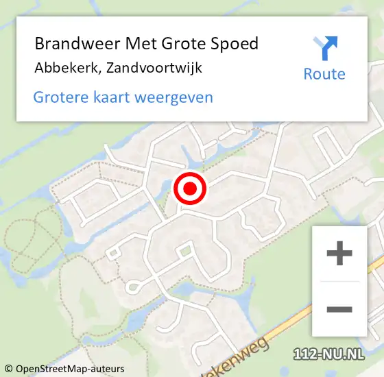 Locatie op kaart van de 112 melding: Brandweer Met Grote Spoed Naar Abbekerk, Zandvoortwijk op 21 april 2017 10:00