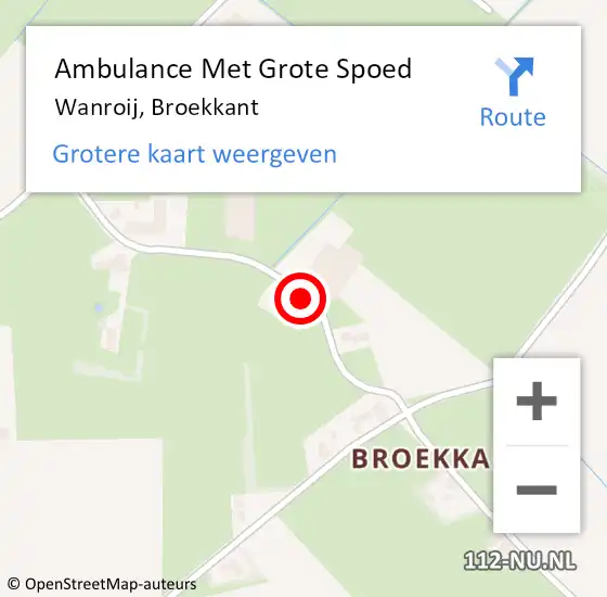 Locatie op kaart van de 112 melding: Ambulance Met Grote Spoed Naar Wanroij, Broekkant op 21 april 2017 10:37