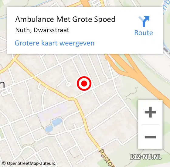 Locatie op kaart van de 112 melding: Ambulance Met Grote Spoed Naar Nuth, Dwarsstraat op 17 januari 2014 19:22