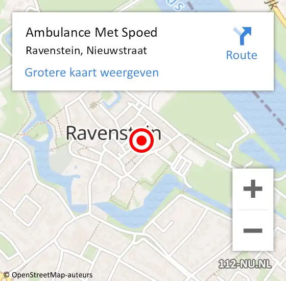 Locatie op kaart van de 112 melding: Ambulance Met Spoed Naar Ravenstein, Nieuwstraat op 21 april 2017 10:49