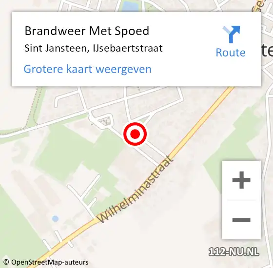 Locatie op kaart van de 112 melding: Brandweer Met Spoed Naar Sint Jansteen, IJsebaertstraat op 21 april 2017 11:12