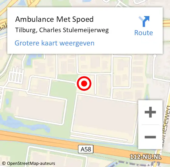 Locatie op kaart van de 112 melding: Ambulance Met Spoed Naar Tilburg, Charles Stulemeijerweg op 21 april 2017 11:14