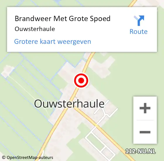 Locatie op kaart van de 112 melding: Brandweer Met Grote Spoed Naar Ouwsterhaule op 17 januari 2014 19:30