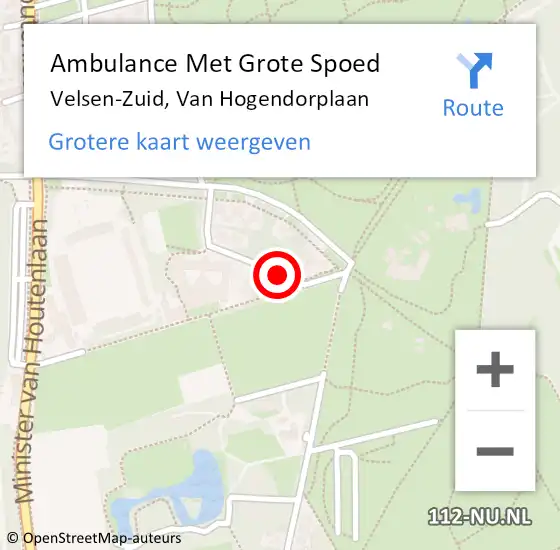 Locatie op kaart van de 112 melding: Ambulance Met Grote Spoed Naar Velsen-Zuid, Van Hogendorplaan op 21 april 2017 13:45