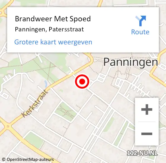 Locatie op kaart van de 112 melding: Brandweer Met Spoed Naar Panningen, Patersstraat op 21 april 2017 14:07