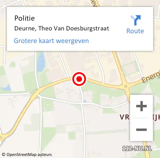 Locatie op kaart van de 112 melding: Politie Deurne, Theo Van Doesburgstraat op 21 april 2017 15:04