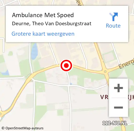 Locatie op kaart van de 112 melding: Ambulance Met Spoed Naar Deurne, Theo Van Doesburgstraat op 21 april 2017 15:05