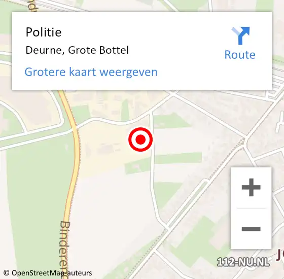 Locatie op kaart van de 112 melding: Politie Deurne, Grote Bottel op 21 april 2017 15:07