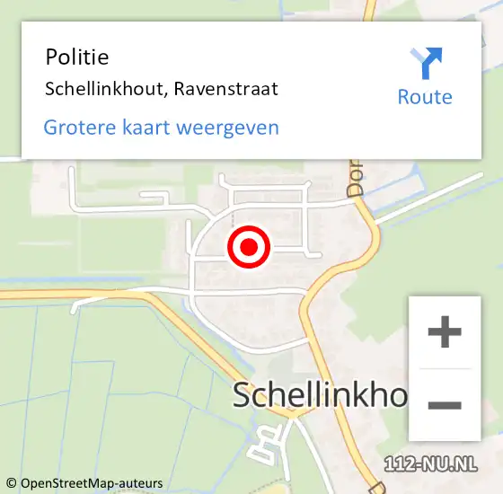 Locatie op kaart van de 112 melding: Politie Schellinkhout, Ravenstraat op 21 april 2017 15:33