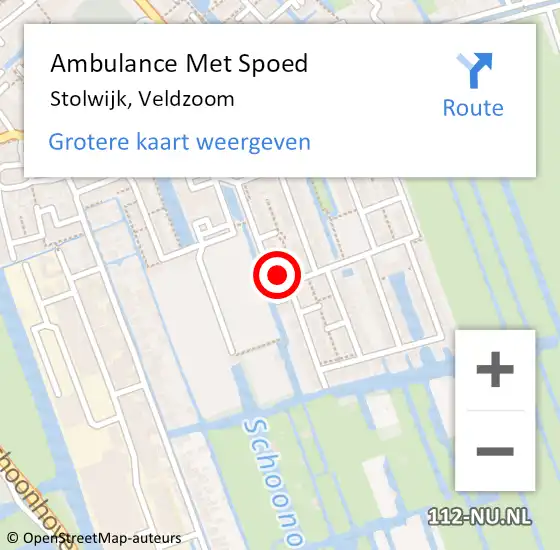 Locatie op kaart van de 112 melding: Ambulance Met Spoed Naar Stolwijk, Veldzoom op 21 april 2017 15:49