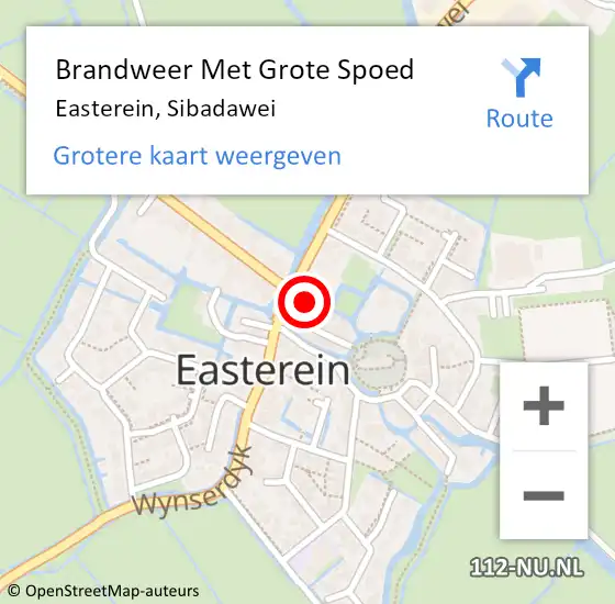 Locatie op kaart van de 112 melding: Brandweer Met Grote Spoed Naar Easterein, Sibadawei op 17 januari 2014 20:09