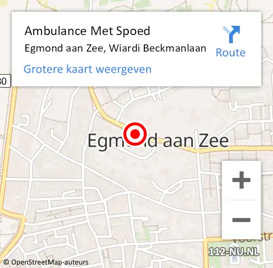 Locatie op kaart van de 112 melding: Ambulance Met Spoed Naar Egmond aan Zee, Wiardi Beckmanlaan op 21 april 2017 16:34