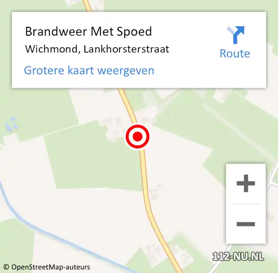 Locatie op kaart van de 112 melding: Brandweer Met Spoed Naar Wichmond, Lankhorsterstraat op 21 april 2017 17:00