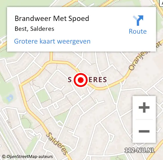 Locatie op kaart van de 112 melding: Brandweer Met Spoed Naar Best, Salderes op 21 april 2017 18:00